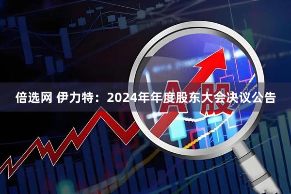 倍选网 伊力特：2024年年度股东大会决议公告