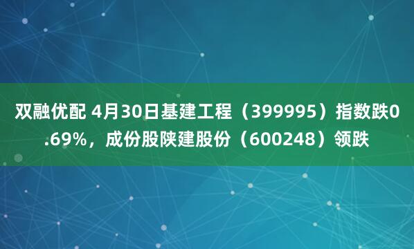 双融优配 4月30日基建工程（399995）指数跌0.69%，成份股陕建股份（600248）领跌