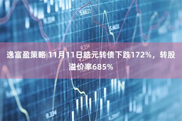 逸富盈策略 11月11日皓元转债下跌172%，转股溢价率685%